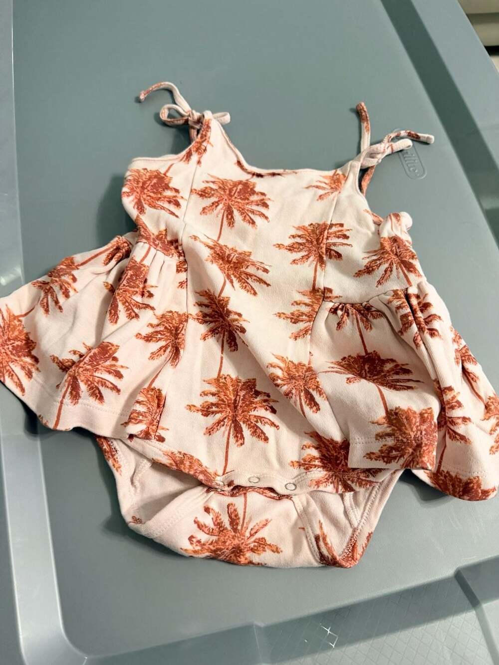 Kate Quinn Palm Print Romper Size 12-18M Organic Cotton